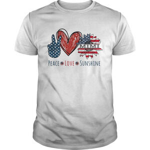 Peace Love Sunshine Mimi Sunflower Heart American t-shirt